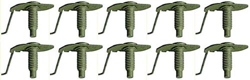 Wire Tail Molding Clip, #8-32, 3/4 Long, Green Dip Coated, 10 Piece Set