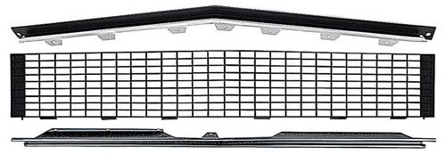 1967-68 Camaro RS; Stage 1 Grill Kit; Grill and Grill Moldings Only; Black