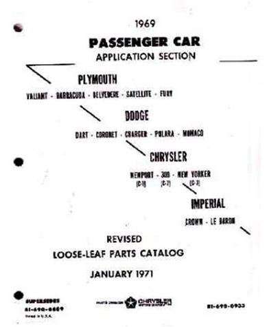 1969 All Makes All Models Parts | L1215 | 1969 Mopar Passenger Car parts  List | Classic Industries