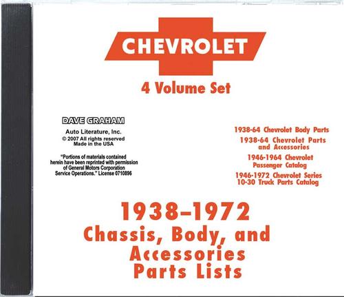 1938-72 GM Chassis, Body And accessories parts List - CD Rom