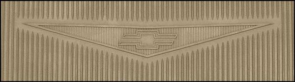 1962-64 Chevy II, Nova; Bow Tie Rubber Floor Mat Set; w/o Console; Fawn; 2 Piece; Front And Rear