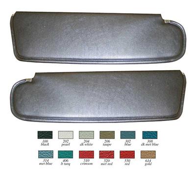 1963-65 Dart, Valiant; Vinyl Sun Visors; Sedan or Hardtop; Bison Grain; Pearl White; Pair