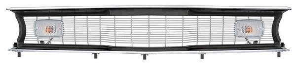 1970-72 Plymouth; Valiant, Duster, Scamp; Grill Kit; Black Surround; with Silver Grill Bars