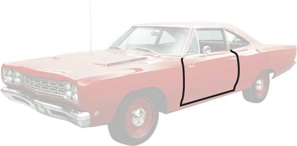 1968-70 Dodge, Plymouth B-Body; Door Seal Weatherstrip, 2 Door, Hardtop, Pair; OER