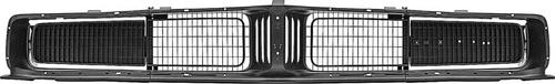1969 Dodge Charger Front Grill Set - Black - With Headlamp Door Brackets