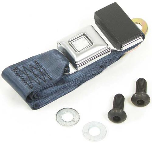1966-73 GM Cars - 2 Point Lap Belt with Push Button Latch and Starburst Buckle - Blue