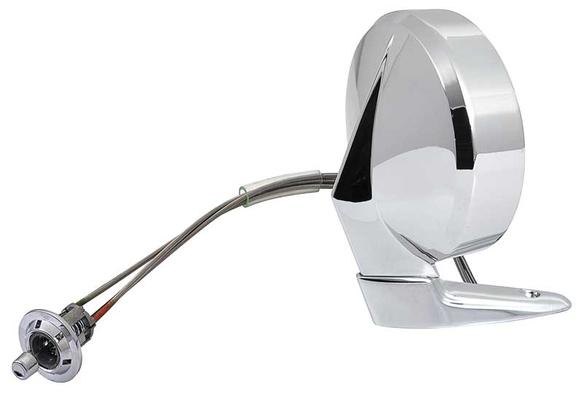 1966-74 Dodge/Plymouth A & B-Body; Exterior Door Mirror; Round Head; With Remote; LH Driver Side