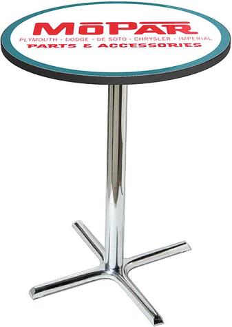 1954-58 Style Mopar parts And accessories Logo Pub Table With Chrome Base