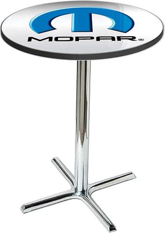 2001-13 Style Mopar Omega Logo Pub Table With Chrome Base