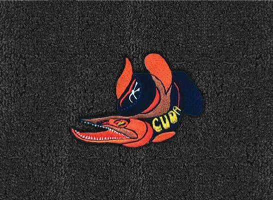 1970-73 Plymouth 'Cuda Black Loop Floor Mats With Embroidered Cuda On Wheels Logo