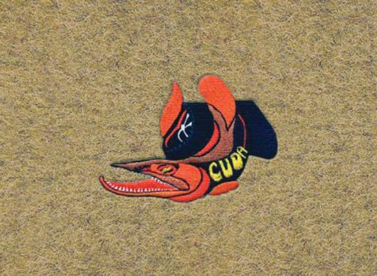 1974 Plymouth Cuda Gold Cut Pile Floor Mats With Embroidered Cuda On Wheels Logo