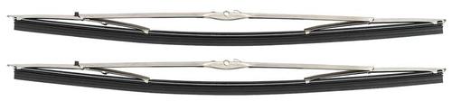 1970-79; Windshield Wiper Blade Set; 16; Side Lock Style; with Button Refill Release; Polished Stainless; Various Models