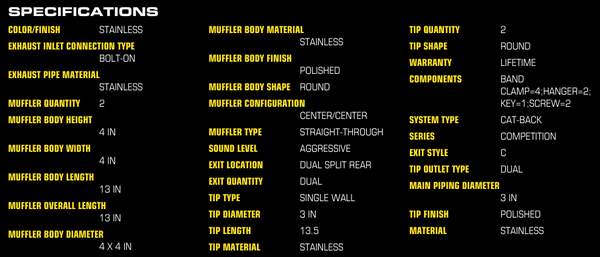 1999-04 Ford Mustang; Mach1/Bullitt 4.6L; Magnaflow; Catback Exhaust System; Street Series; 3