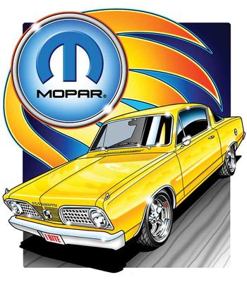 Mopar Cuda Fish Large Gray T-Shirt
