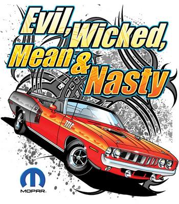 Mopar Evil Wicked Mean & Nasty Large Black T-shirt