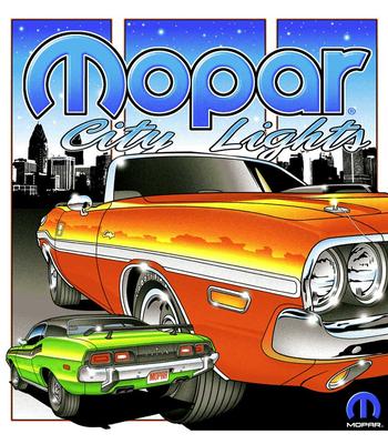 Mopar Challenger City Lights Small Black T-Shirt