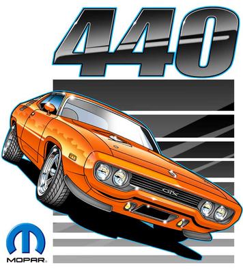 Mopar GTX 440 Small Black T-Shirt