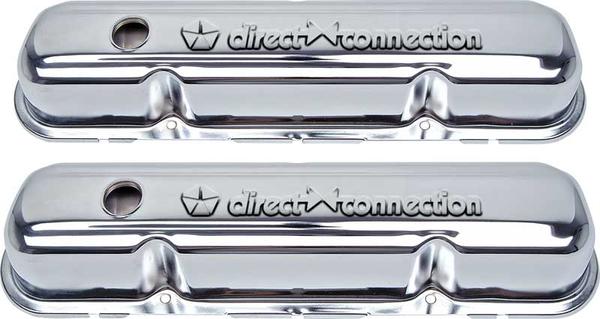 Mopar Small Block Direct Connection Chrome Valve Covers