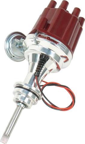 Billet Distributor Chrysler Small Block 273/318/340/360 With Vacuum Advance Red Female