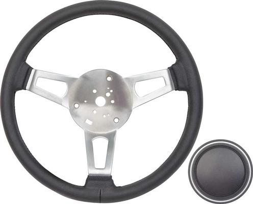 Grant Classic Nostalgia Steering Wheel & Horn Button; Mopar Tuff Wheel; Black Leather Grip; 15 Inch