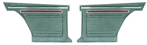 1972 Chevy Nova, SS & Custom Interior; Interior Rear Side Panels; Non-Assembled; Dark Green; Pair - Brand: PUI