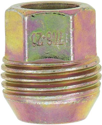Conical Seat Lug Nut 7/16-20 Thread, 3/4 Hex Head With External Thread for Plastic Cap; Ea