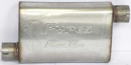 Pypes T409 Stainless Steel 14 Race Pro Muffler with 2-1/2 Offset Inlet - 2-1/2 Offset Outlet