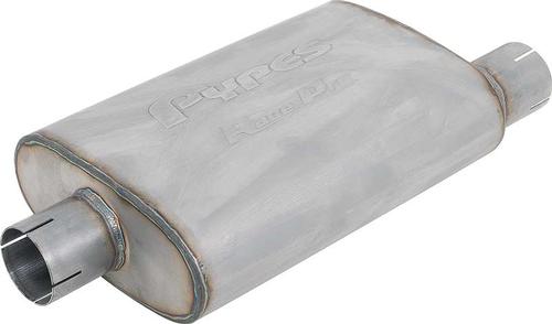 Pypes T409 Stainless Steel 14 Race Pro Muffler with 2-1/2 Offset Inlet - 2-1/2 Center Outlet
