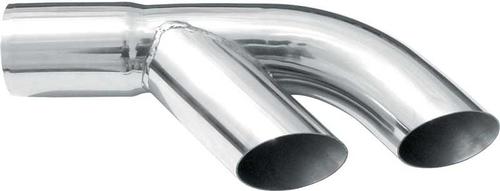 Pypes 2.5 To Dual 2.5 Slip-Fit Splitters Stainless Steel Exhaust Tips