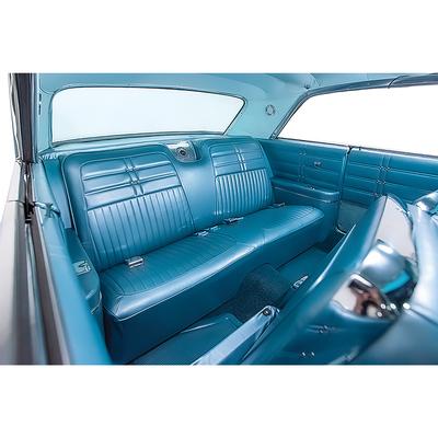 1963 Chevrolet Impala; Impala SS; Rear Bench Seat Upholstery; 2-Door Hardtop; Seville Grain Vinyl; Light Blue - Brand: PUI