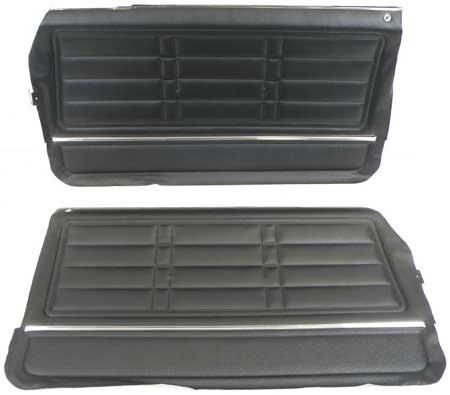 1966 Impala; Impala SS; Interior Front Door Panels; 2 Door Hardtop & Convertible; Pre-Assembled; LH and RH; Black - Brand: PUI