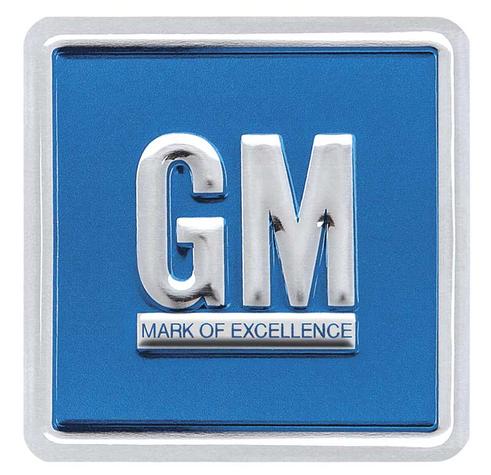 1967-1974 GM Mark Of Excellence Door Deflector Decal; Embossed; Blue; Each