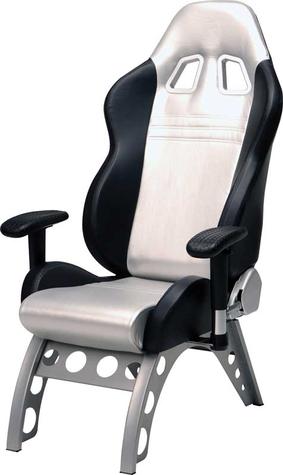 Silver And Black Pitstop GT Receiver Series Office Chair