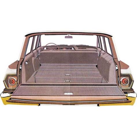 1963-64 Impala, Bel Air, Biscayne; Rear Cargo Area Upholstery Cover Set; 4-Door Station Wagon; Saddle - Brand: PUI