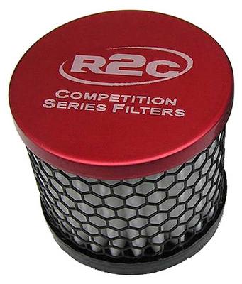 R2C Engine Valve Cover Breather Filter - Clamp-On 1.38 (Red)