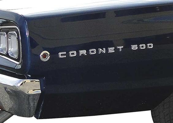 1968 Dodge; CORONET Quarter Panel Emblems; White; Mopar Licensed