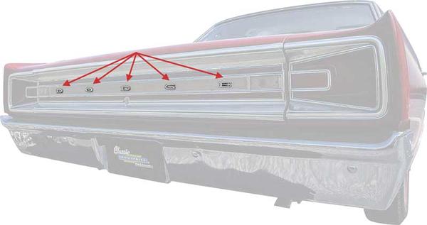 1965-66 Dart, Polara, Coronet; Dodge Hood and Trunk Emblem Set; Mopar Licensed