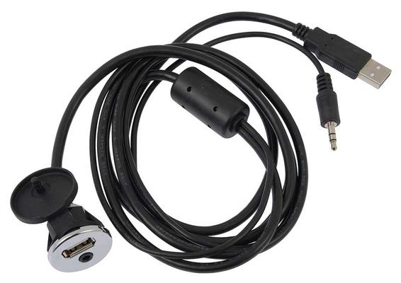 Retrosound Auxiliary USB Port; 53 Extension Cable & 3.5mm Auxiliary Input; Chrome
