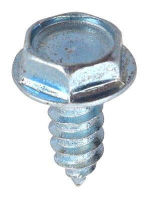 Tapping Screw; Hex Washer Head; #10-18 x 1/2 Long; Bright Zinc; Each