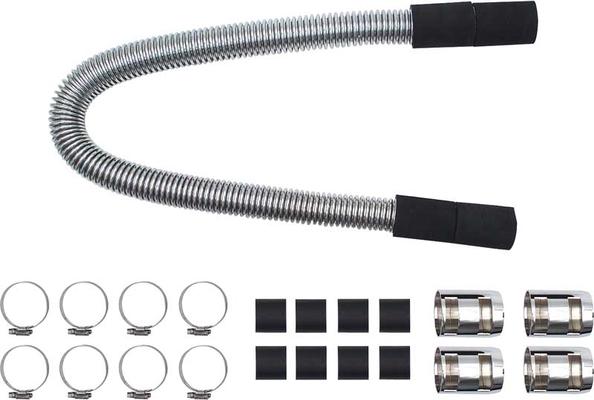 48 Flexible Stainless Radiator Hose Set; With Chrome Ends