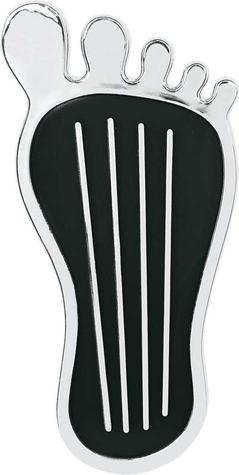 Barefoot Gas Pedal Pad; Chrome With Black Powder Coated Inlay