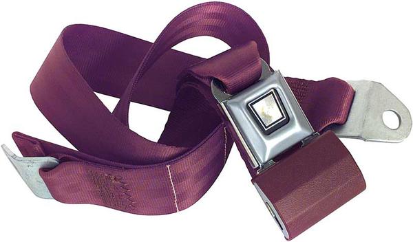 1958-72 Front Bucket Seat Belt; 74 Long; Aftermarket Style; Maroon