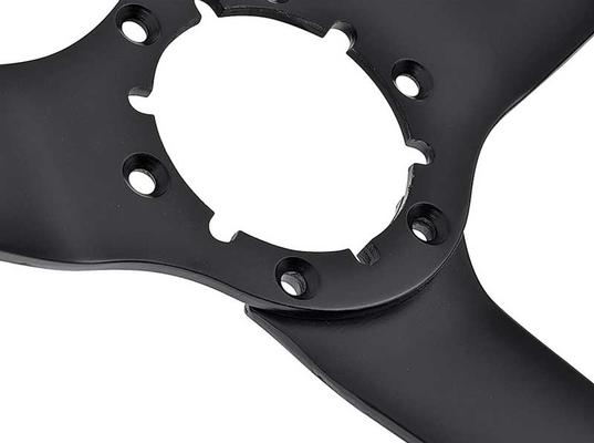 VSW S6 Step-Series Leather Corvette Style Steering Wheel; 14.5 Diameter; Black Center Spokes; Black Leather Grip