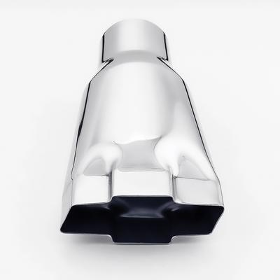Bow Tie Exhaust Tip; Polished Stainless Steel; 9 Long; With 2-1/4 Inlet