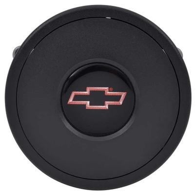 VSW S9 Horn Button; Billet Aluminum; Black Anodized Finish; Red Bow Tie Logo