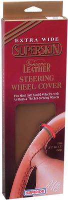 Tan Superskin® Extra Wide Leather Steering Wheel Cover
