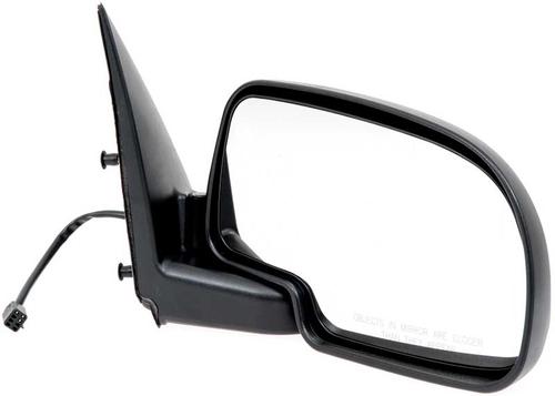 1999-02 Silverado, Sierra, Suburban, Yukon; Power Remote Outer Door Mirror; Non-Heat; Black with Chrome Cap; RH Passenger Side