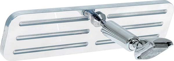 Universal 9 Windshield Mount Rear View Mirror; Polished Ball Milled Billet Aluminum