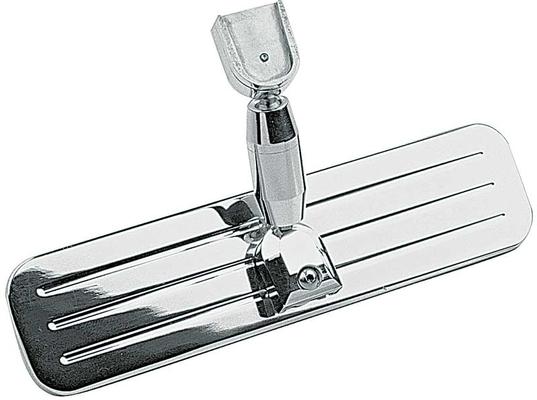 Universal 9 Windshield Mount Rear View Mirror; Polished Ball Milled Billet Aluminum