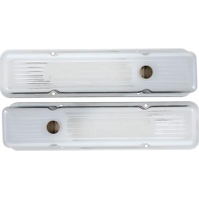 1962-68 Chevrolet; Chrome Valve Covers; 327 Logo; Tall Profile